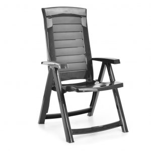 Plastová záhradná stolička - HECHT JARDIN GRAPHITE CHAIR