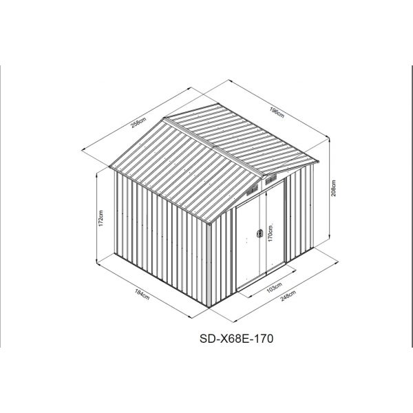 Záhradný domček - HECHT 6x8 PLUS - Image 3