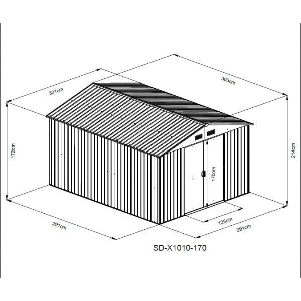Záhradný domček - HECHT 10x10 PLUS - Image 3