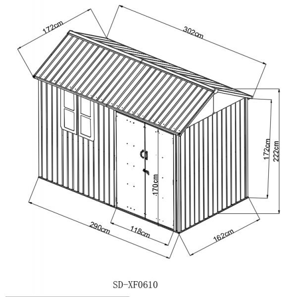 Záhradný domček - HECHT 6x10 NORD - Image 5
