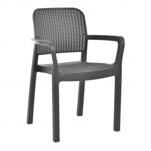 Plastová záhradná stolička - HECHT SAMANA CHAIR GRAPHITE
