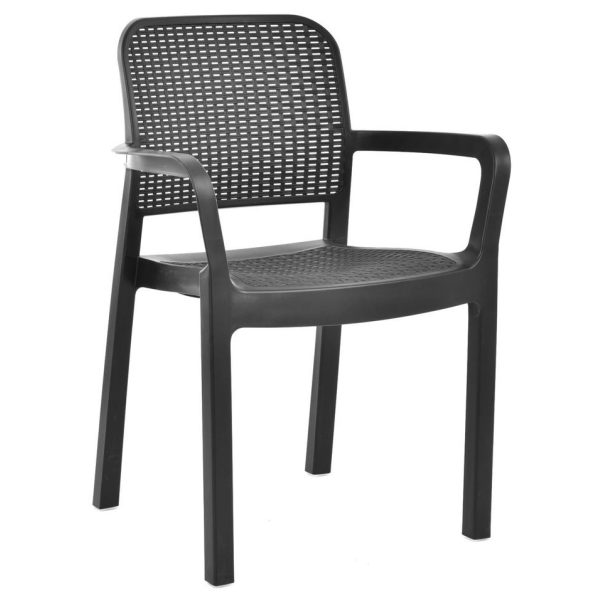 Plastová záhradná stolička - HECHT SAMANA CHAIR GRAPHITE - Image 2