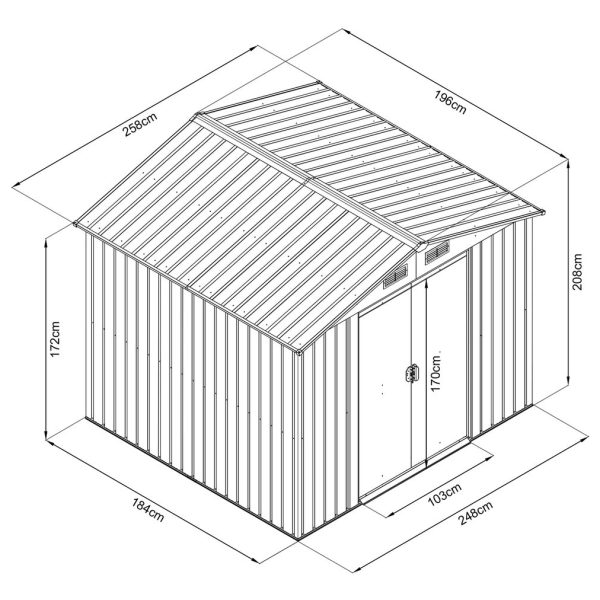 Záhradný domček - HECHT 6x8 PLUS - Image 4