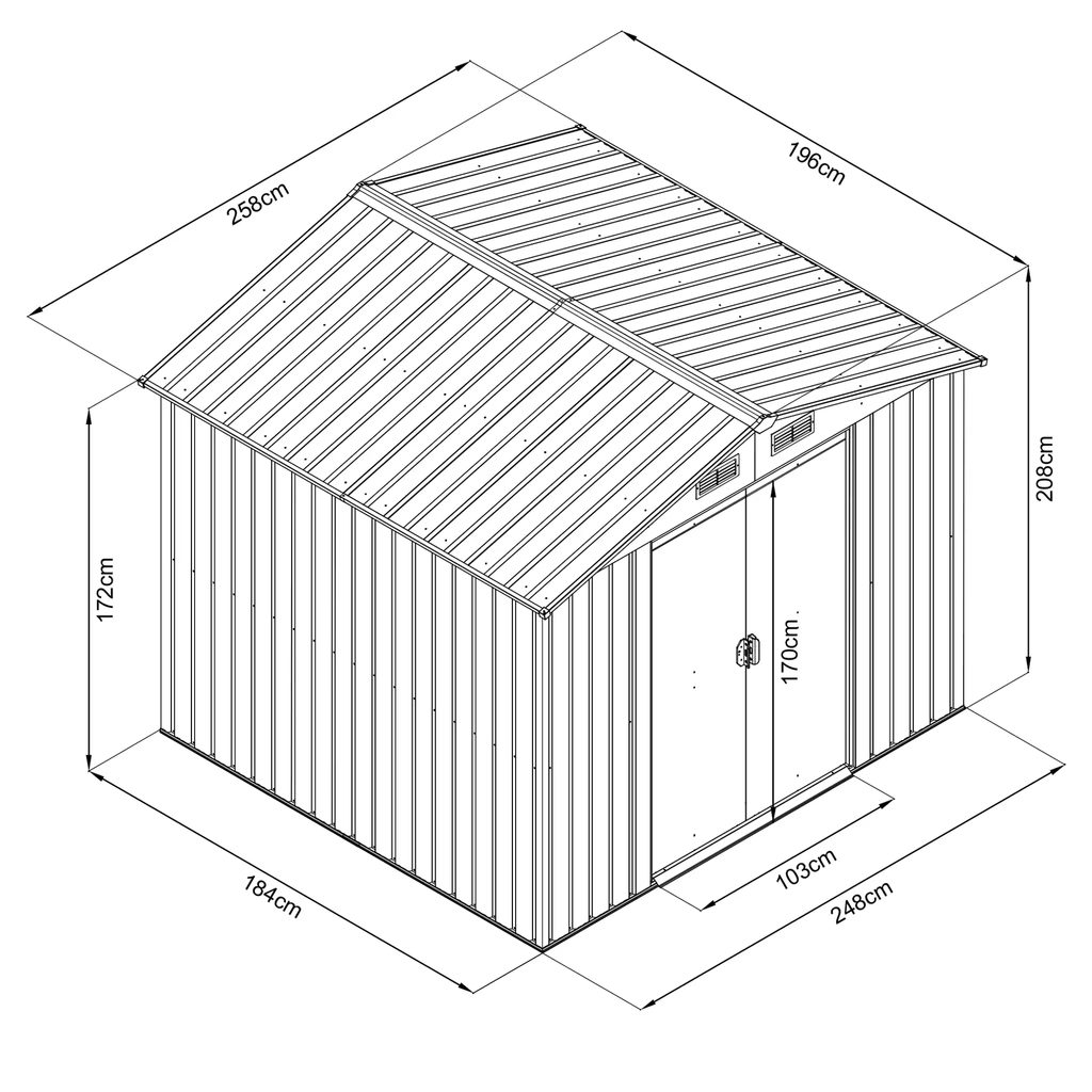 Záhradný domček - HECHT 6x8 PLUS – Obrázok 6